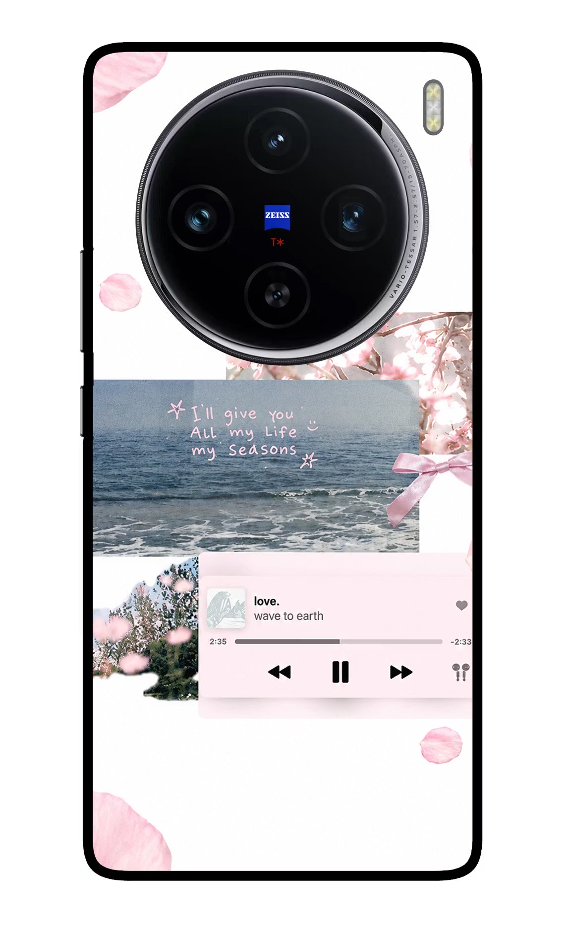 Wave to earth Vivo X100 Glass Case Back Cover by Casekaro