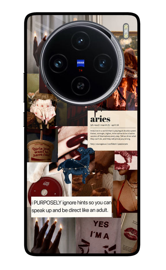 Zodiac Aries Vivo X100 Glass Case