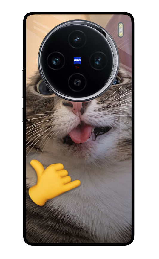 Silly Cat Call Vivo X100 Glass Case
