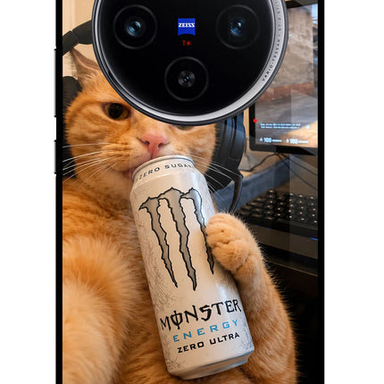 Gamer Cat Energy Vivo X100 Glass Case