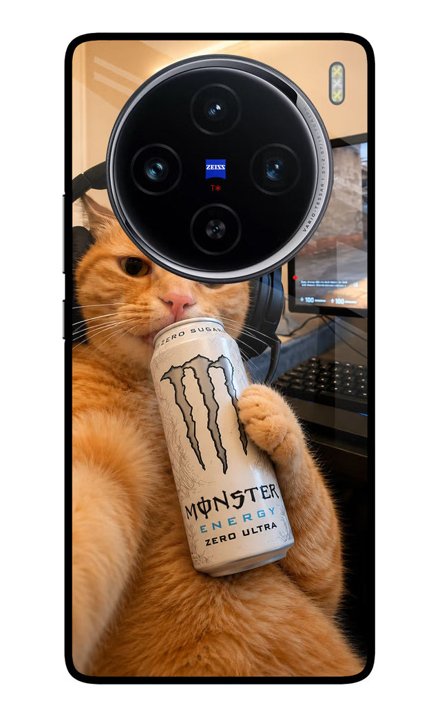 Gamer Cat Energy Vivo X100 Glass Case