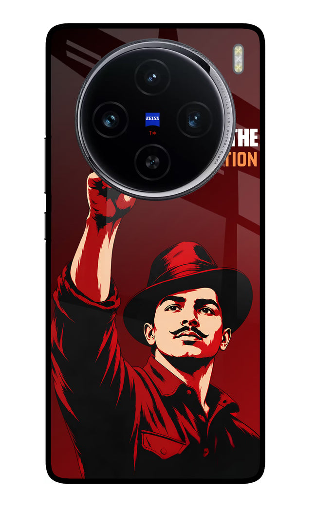 Bhagat Singh Revolution Vivo X100 Glass Case
