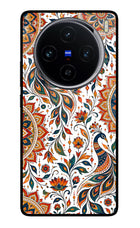 White Mayura Vivo X100 Glass Case