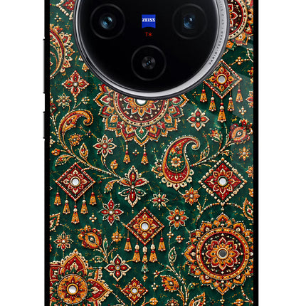 Green Pataka Vivo X100 Glass Case