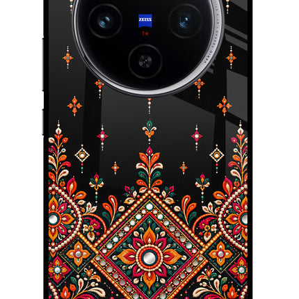 Noir Mehfil Vivo X100 Glass Case