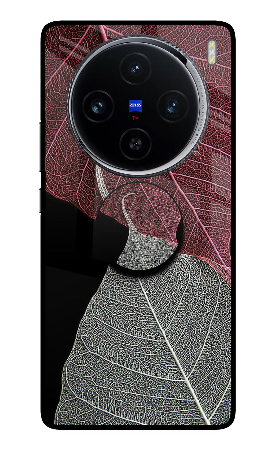 Leaf Pattern Vivo X100 Pop Case, Glass case