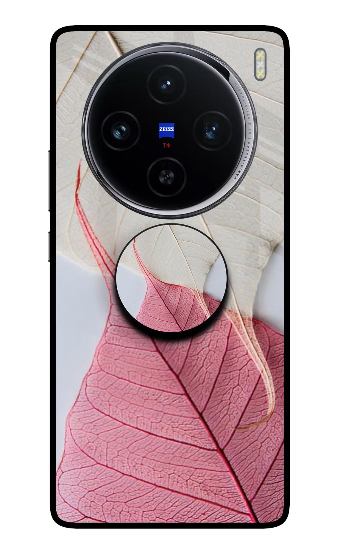 White Pink Leaf Vivo X100 Pop Case by Casekaro