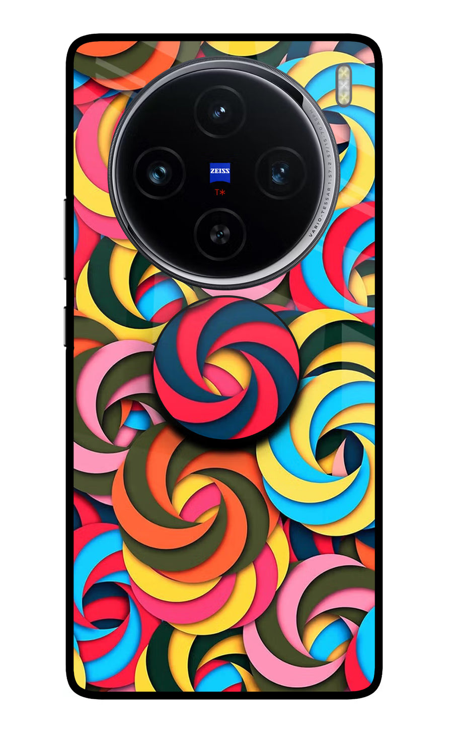Spiral Pattern Vivo X100 Pop Case, Glass case