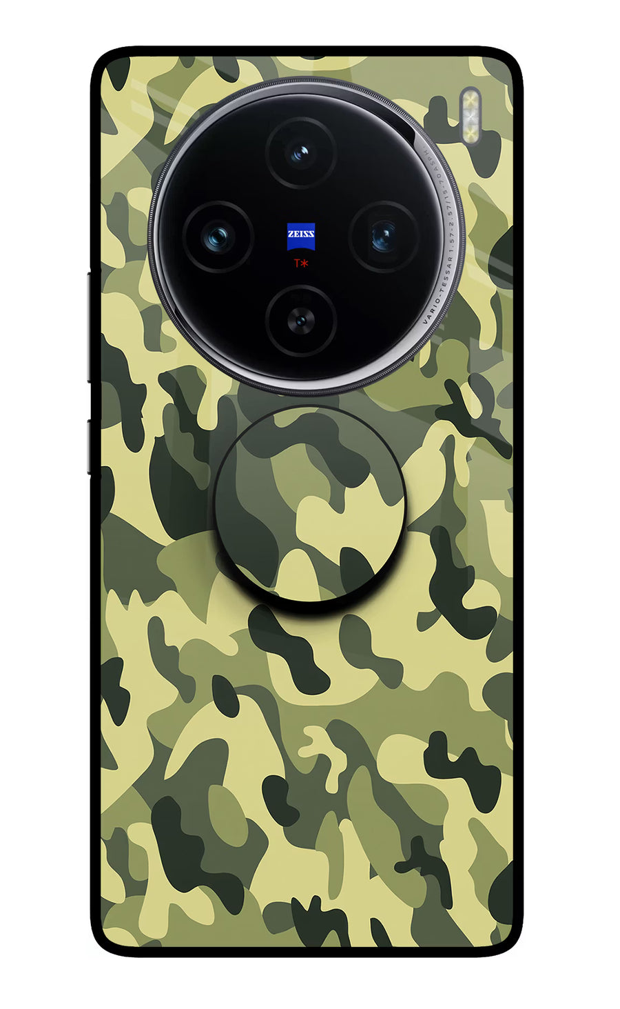 Camouflage Vivo X100 Pop Case, Glass case