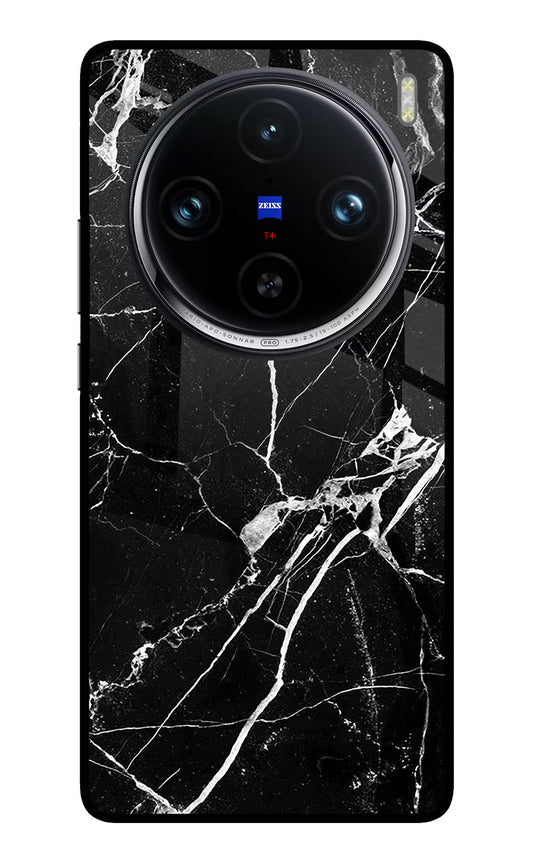 Black Marble Pattern Vivo X100 Pro Glass Case