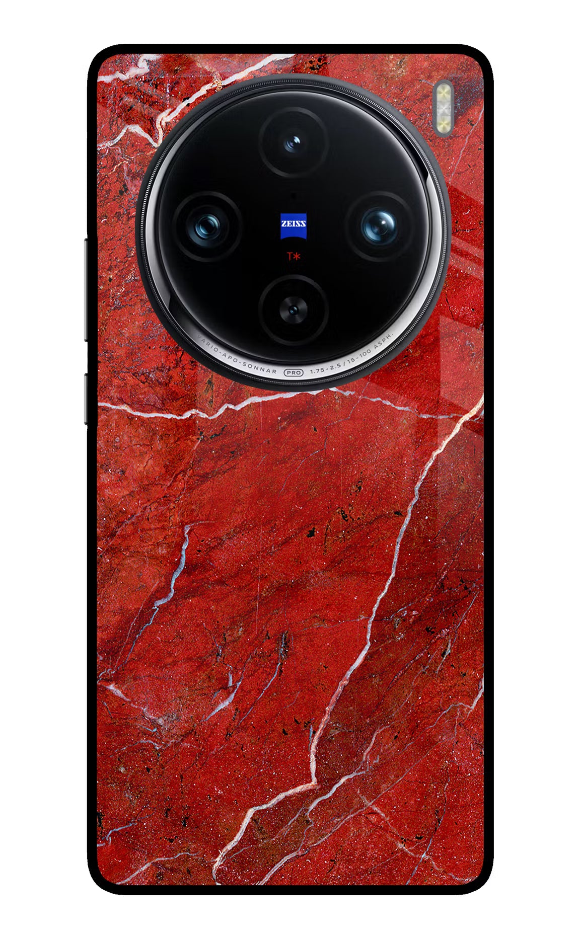 Red Marble Design Vivo X100 Pro Glass Case Back Cover by Casekaro