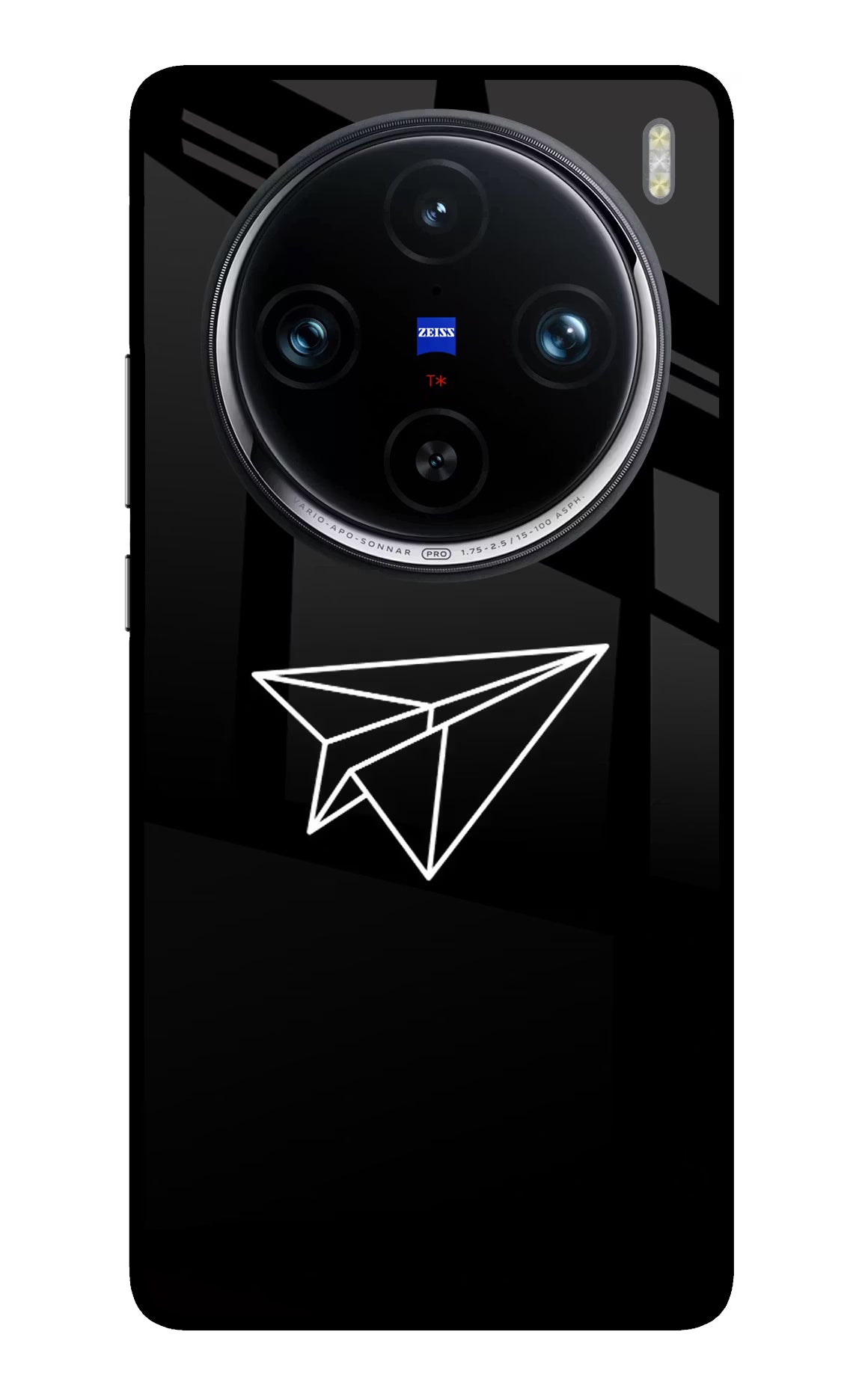 Paper Plane White Vivo X100 Pro Glass Case Back Cover by Casekaro