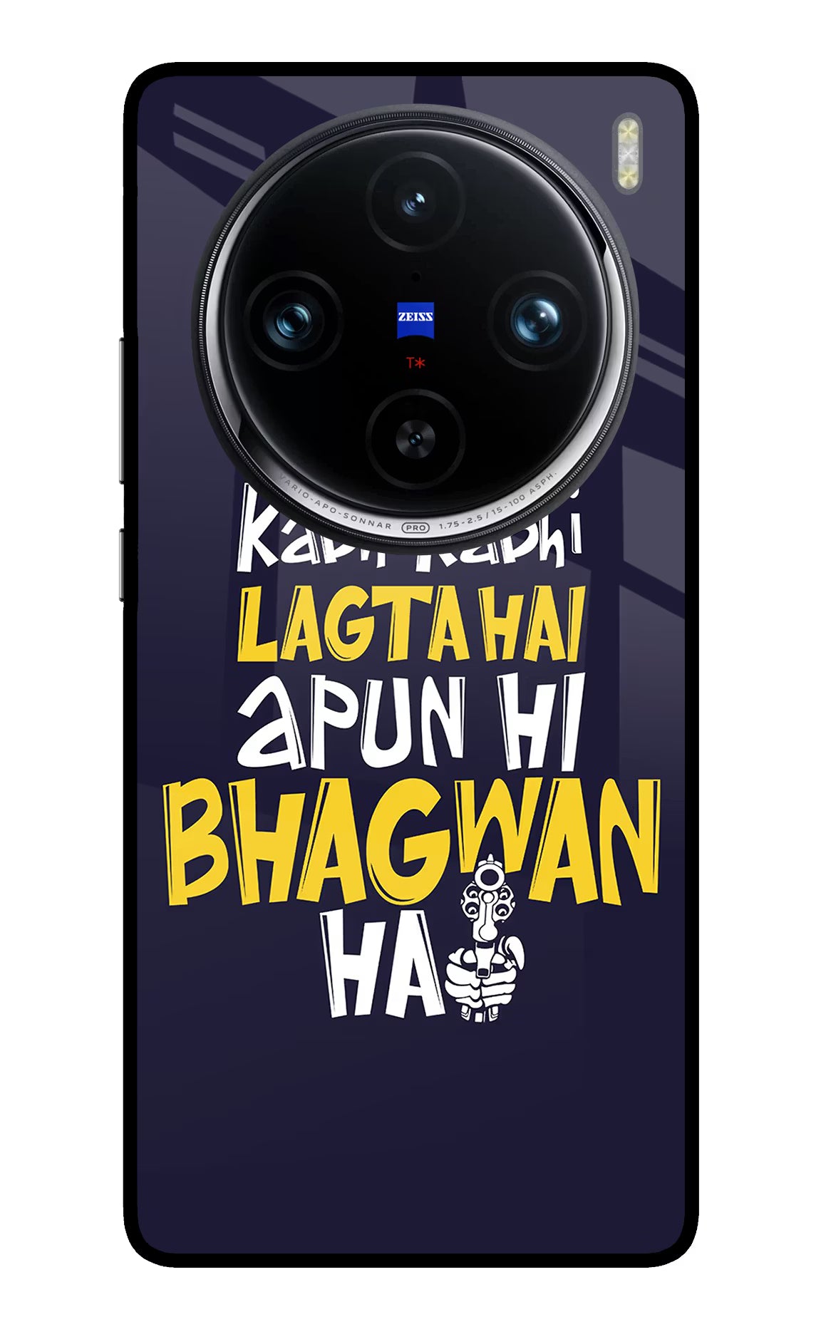 Kabhi Kabhi Lagta Hai Apun Hi Bhagwan Hai Vivo X100 Pro Glass Case Back Cover by Casekaro