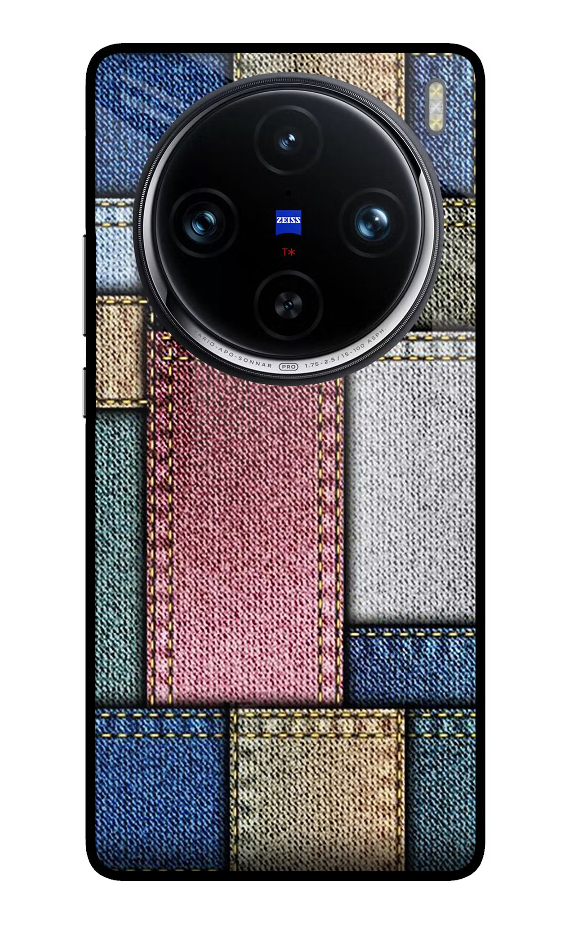 Multicolor Jeans Vivo X100 Pro Glass Case Back Cover by Casekaro