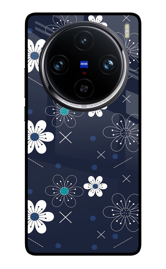 Flowers Vivo X100 Pro Glass Case