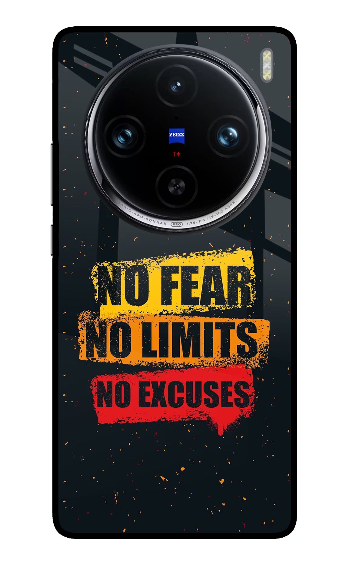 No Fear No Limits No Excuse Vivo X100 Pro Glass Case