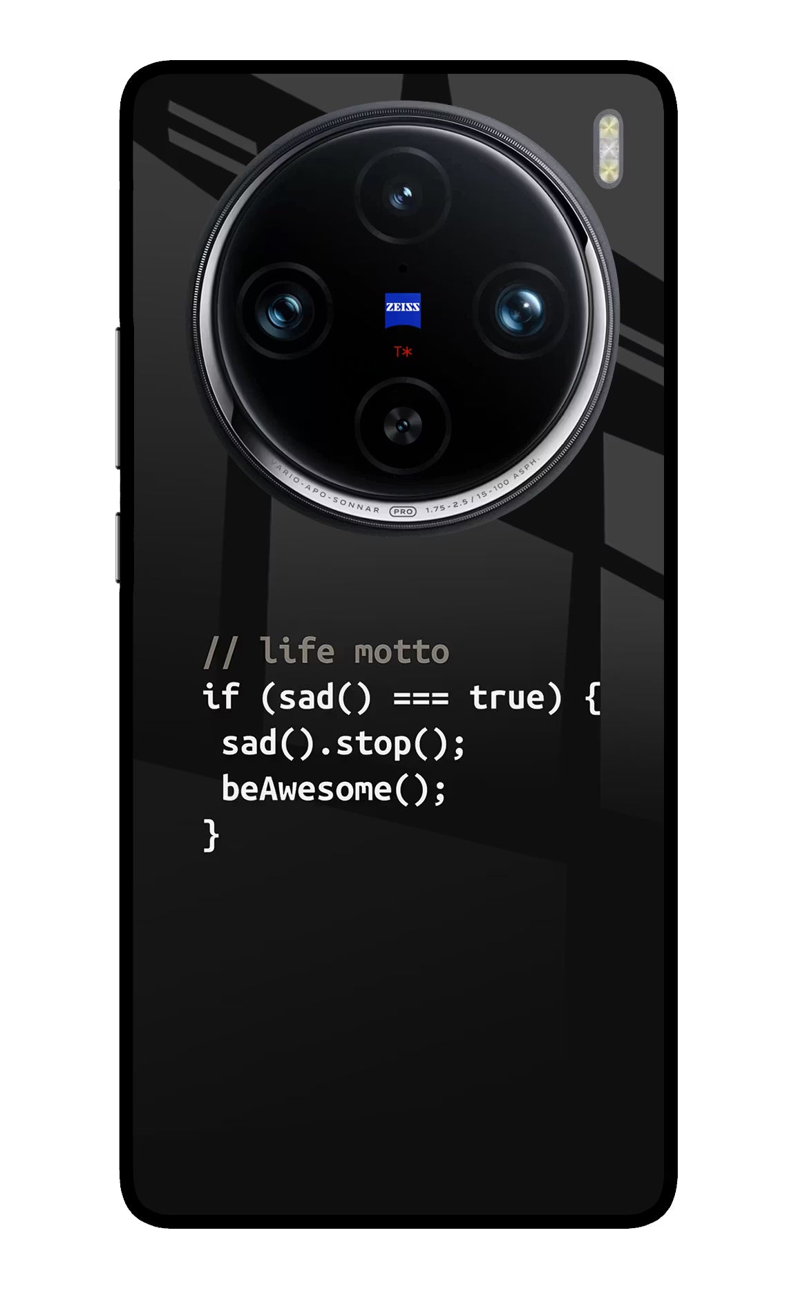 Life Motto Code Vivo X100 Pro Glass Case Back Cover by Casekaro