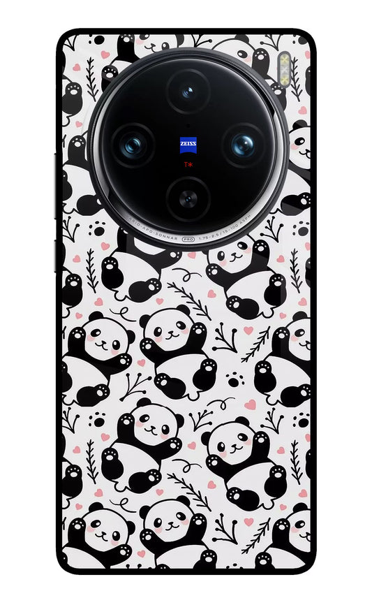 Cute Panda Vivo X100 Pro Glass Case