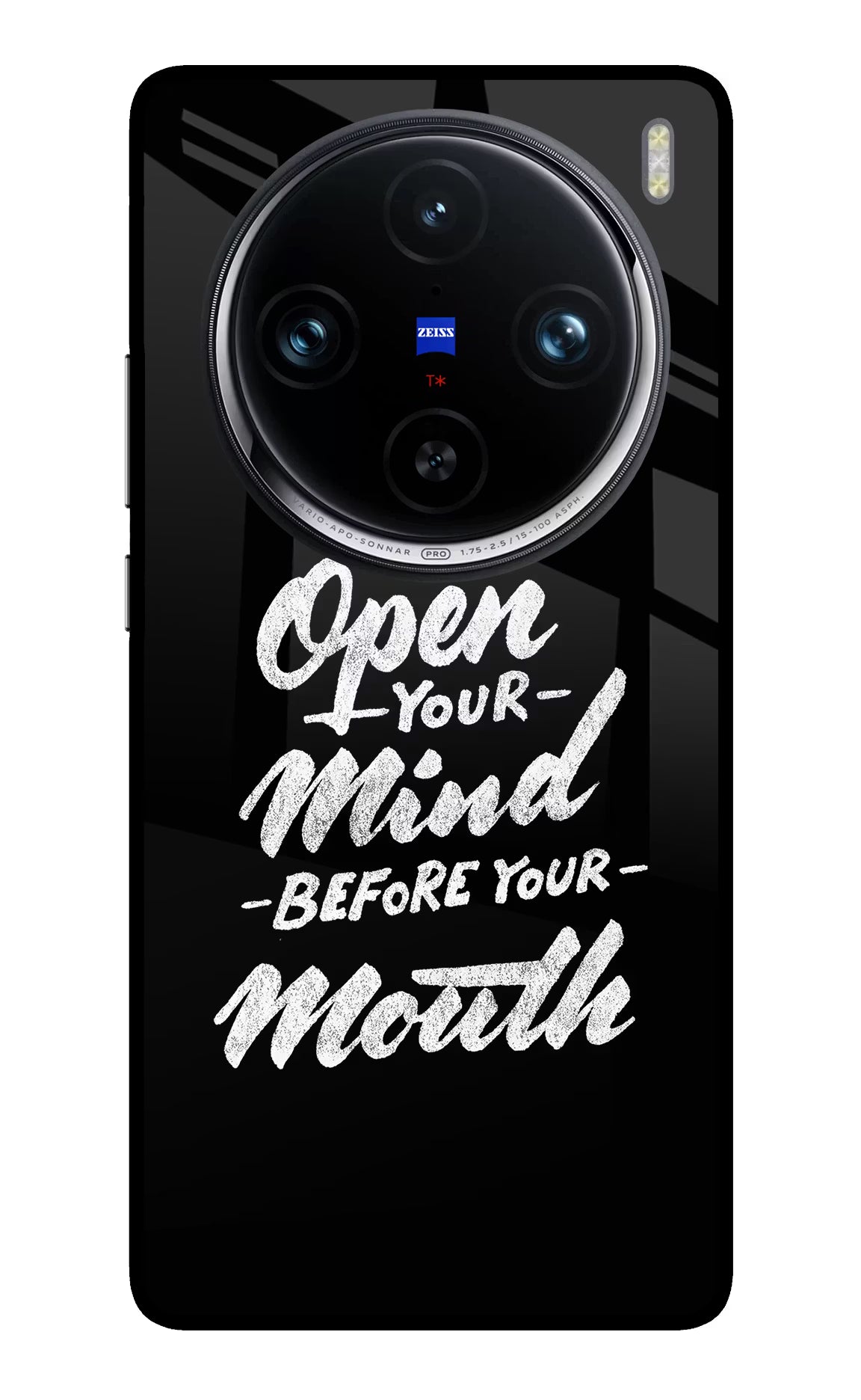 Open Your Mind Before Your Mouth Vivo X100 Pro Glass Case Back Cover by Casekaro