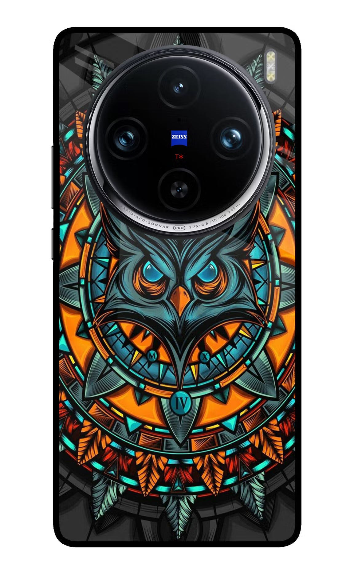 Angry Owl Art Vivo X100 Pro Glass Case Back Cover by Casekaro