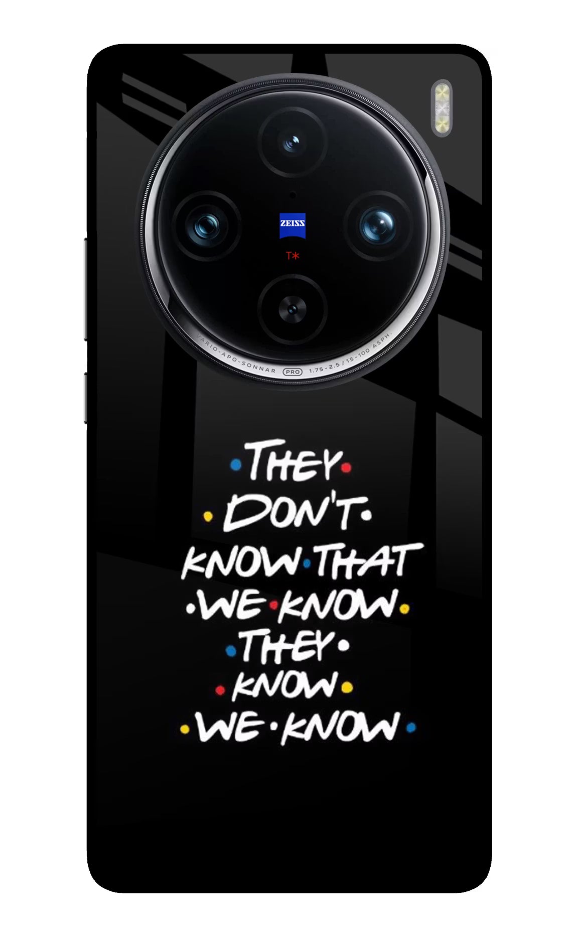 FRIENDS Dialogue Vivo X100 Pro Glass Case Back Cover by Casekaro
