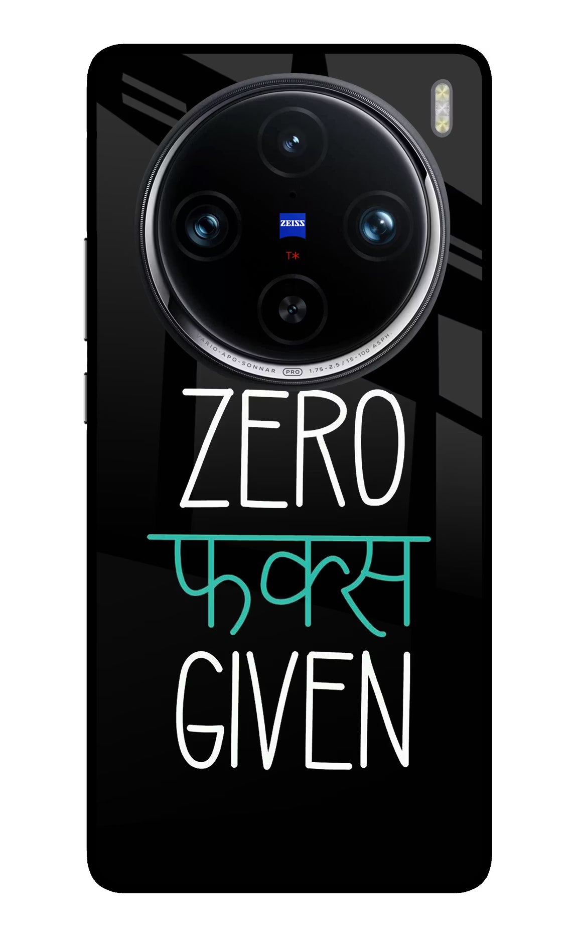 Zero Fucks Given Vivo X100 Pro Glass Case Back Cover by Casekaro
