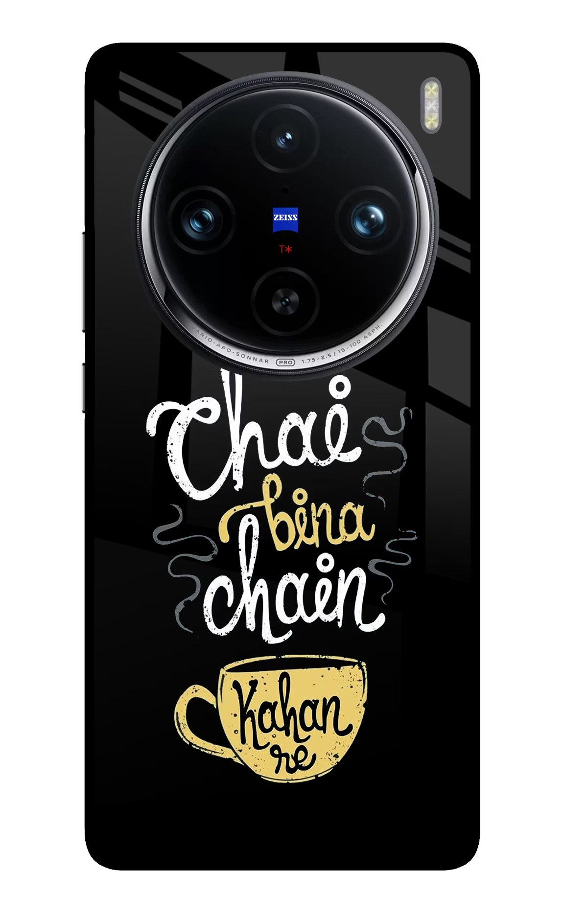 Chai Bina Chain Kaha Re Vivo X100 Pro Glass Case Back Cover by Casekaro