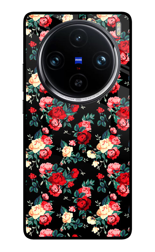 Rose Pattern Vivo X100 Pro Glass Case