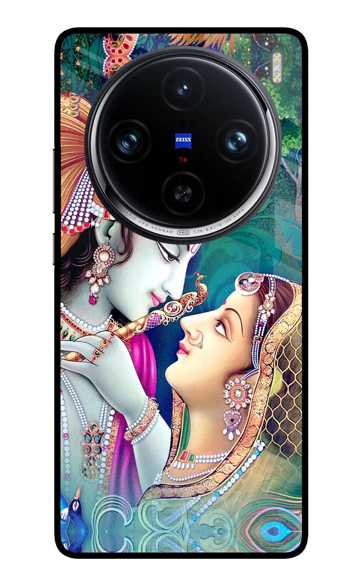 Lord Radha Krishna Vivo X100 Pro Glass Case Back Cover by Casekaro