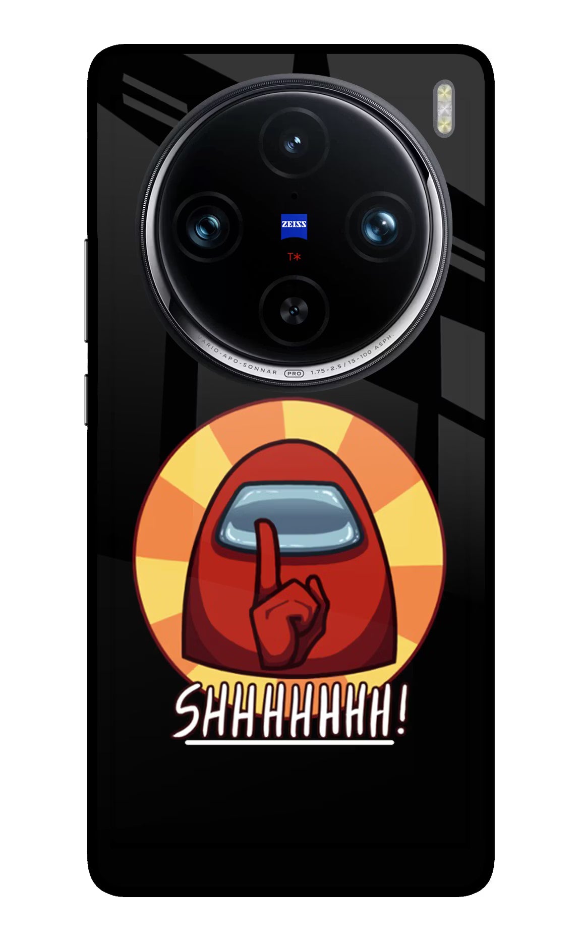 Among Us Shhh! Vivo X100 Pro Glass Case Back Cover by Casekaro