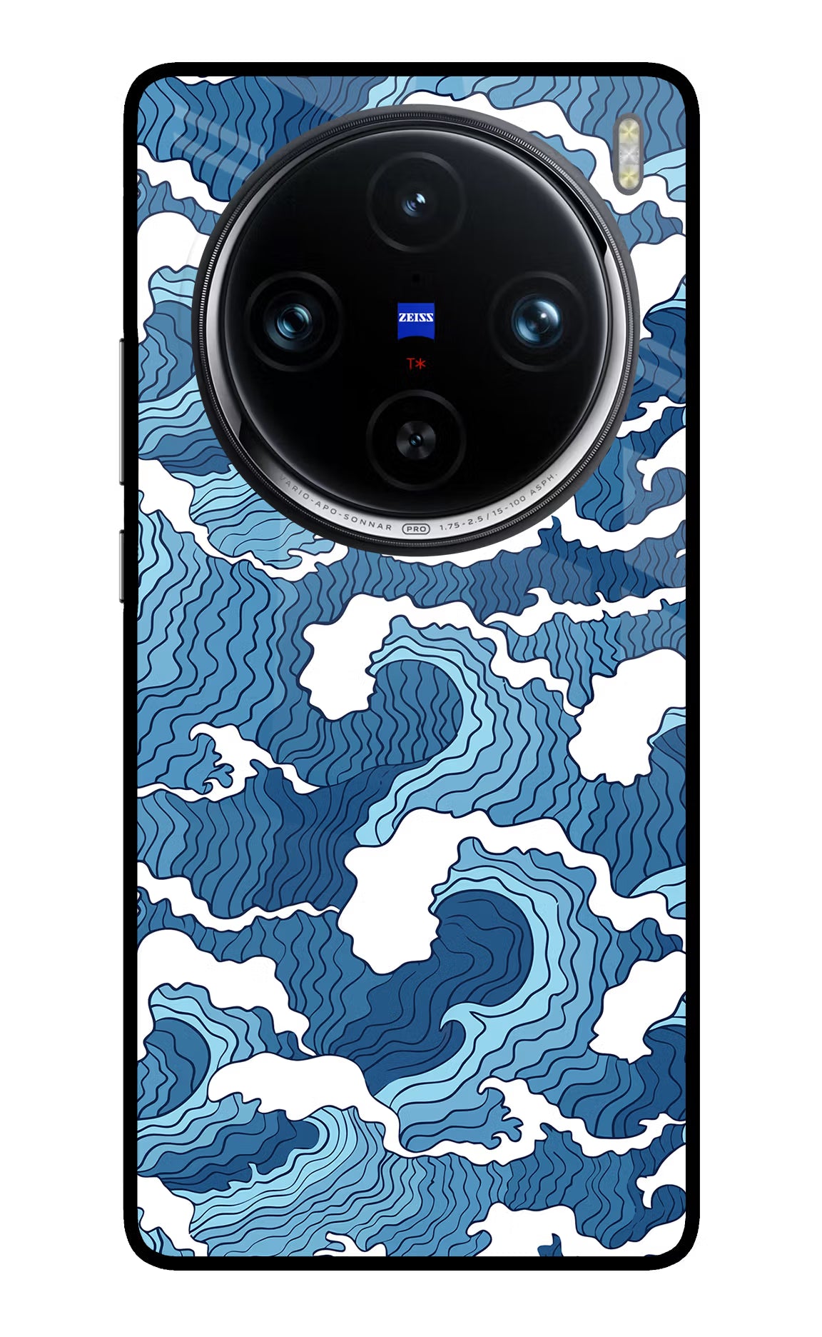 Blue Waves Vivo X100 Pro Glass Case Back Cover by Casekaro