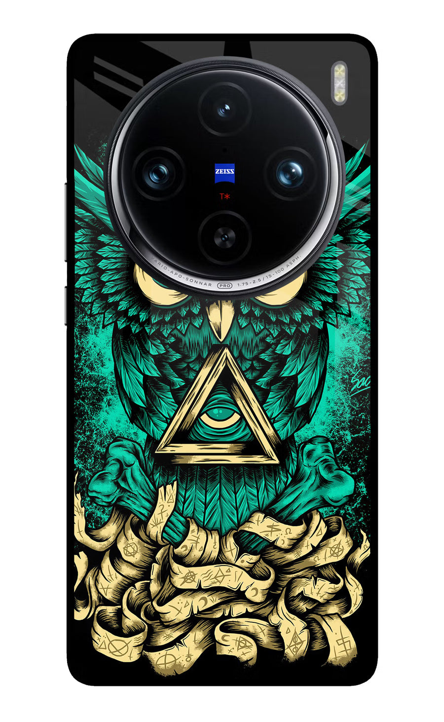 Green Owl Vivo X100 Pro Back Cover, Glass case