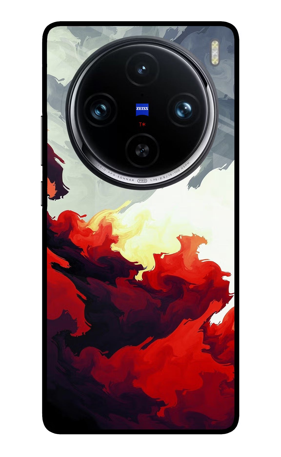 Fire Cloud Vivo X100 Pro Glass Case Back Cover by Casekaro