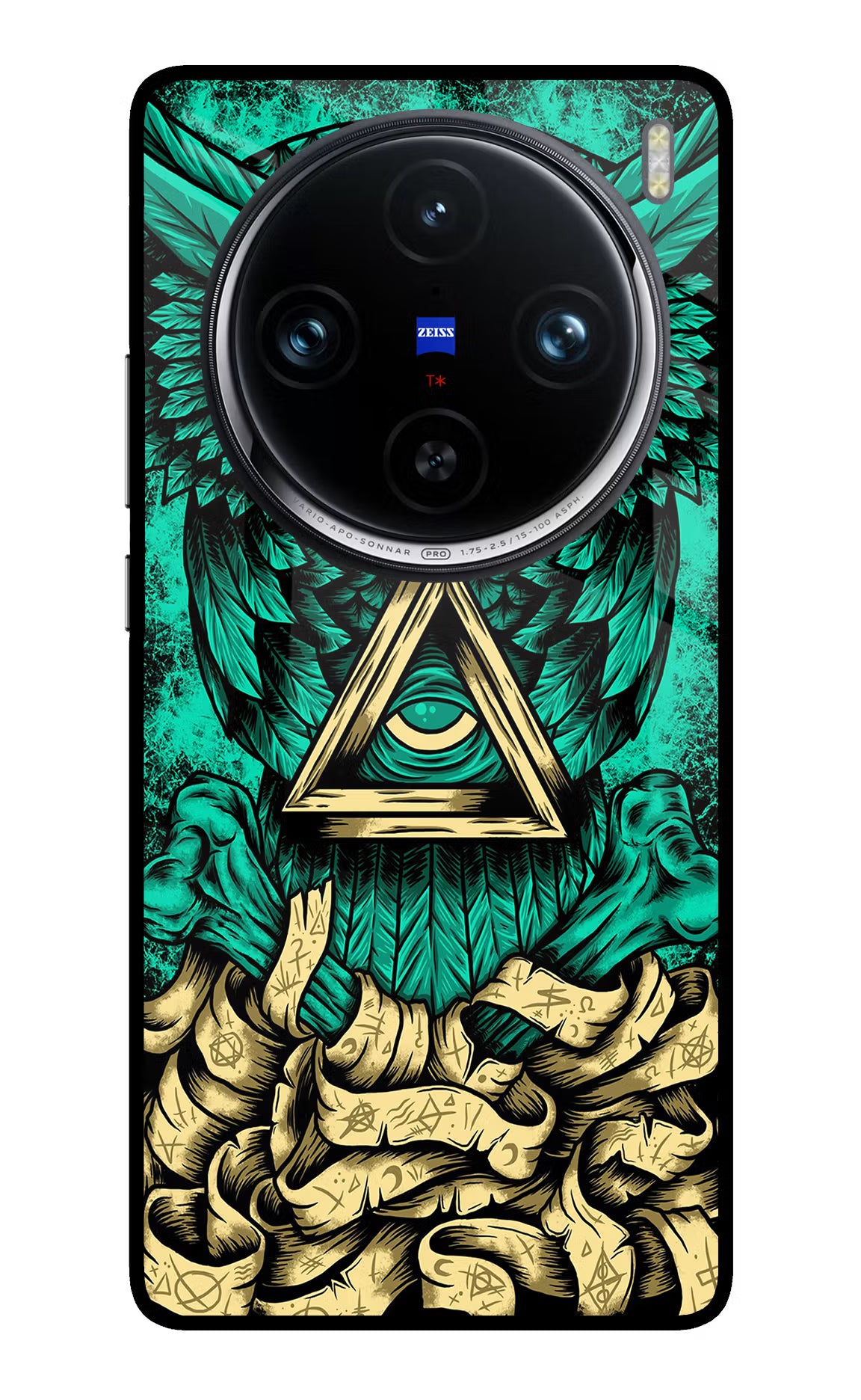 Green Owl Vivo X100 Pro Glass Case Back Cover by Casekaro