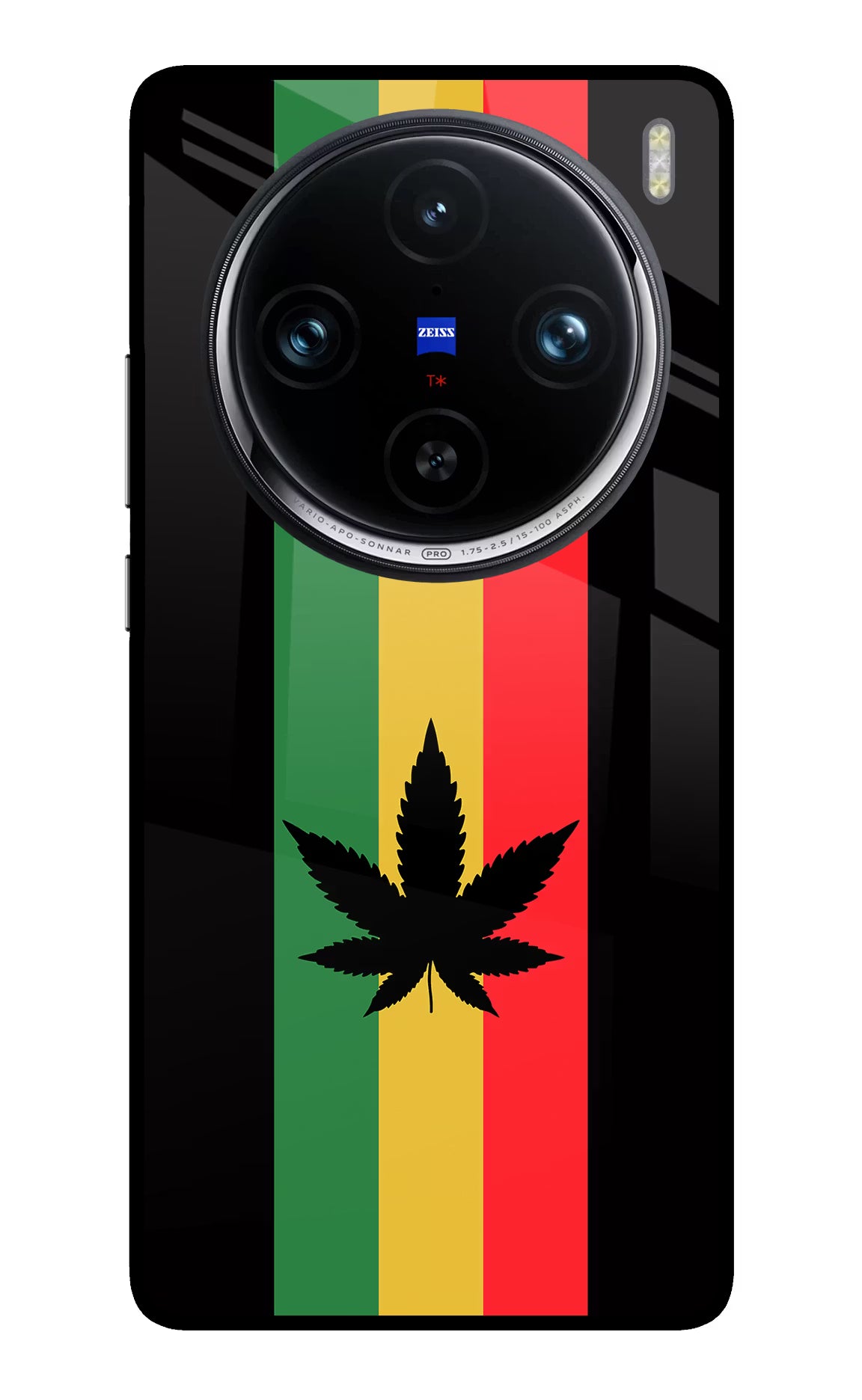 Weed Flag Vivo X100 Pro Glass Case Back Cover by Casekaro