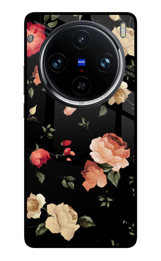 Flowers Vivo X100 Pro Glass Case