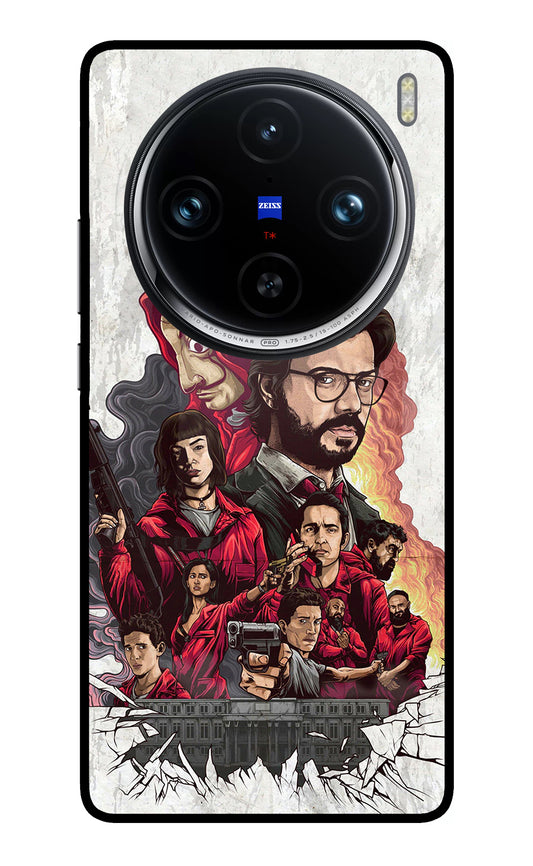 Money Heist Artwork Vivo X100 Pro Glass Case