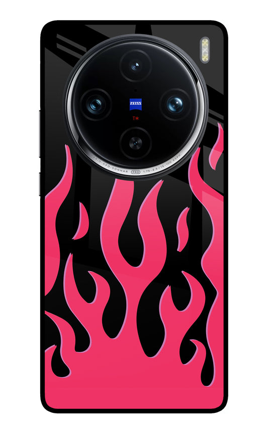 Fire Flames Vivo X100 Pro Glass Case