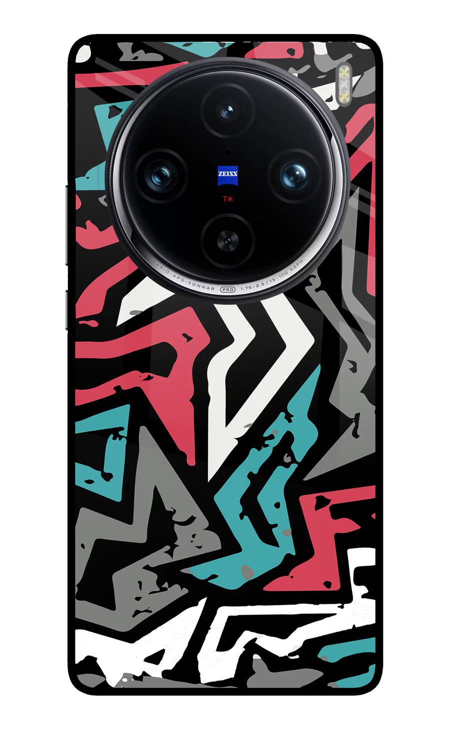Geometric Graffiti Vivo X100 Pro Back Cover, Glass case