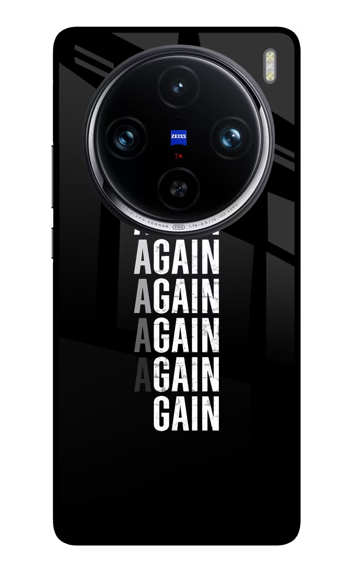 Again Again Gain Vivo X100 Pro Glass Case Back Cover by Casekaro