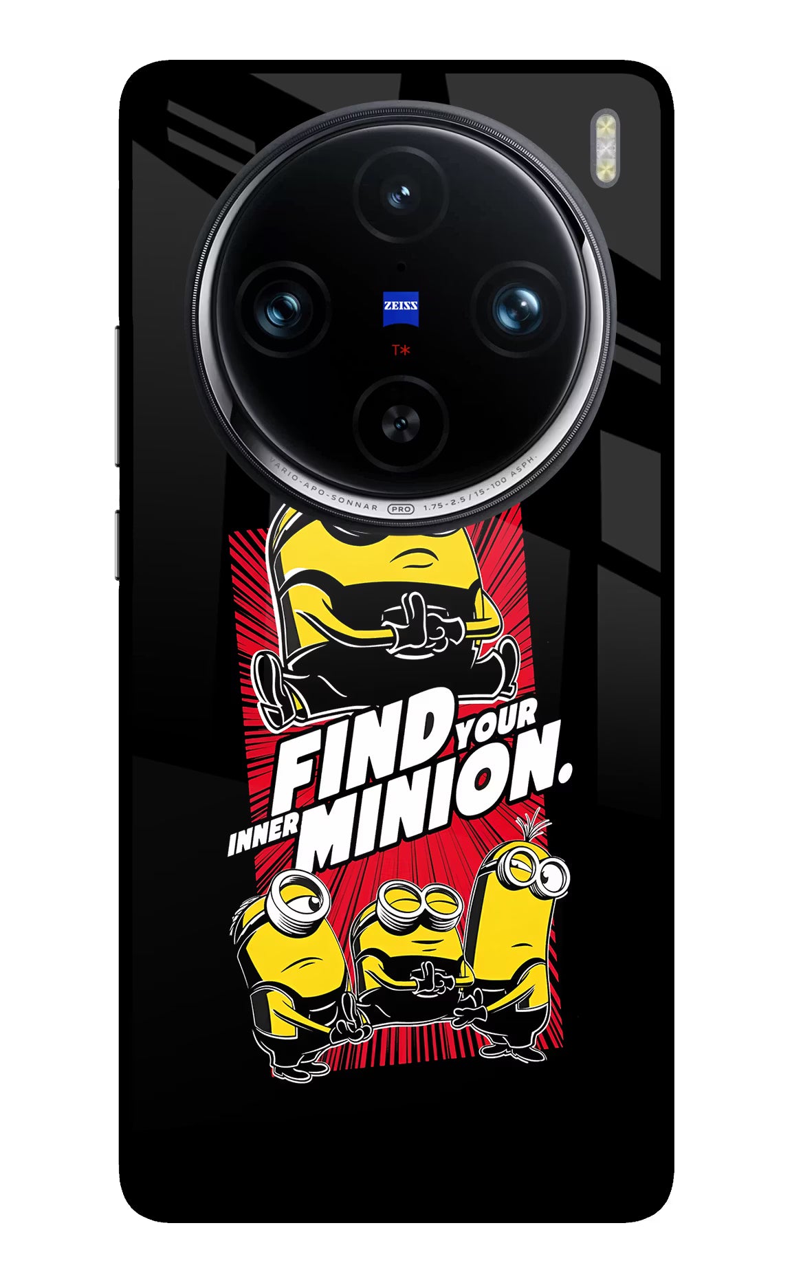 Find your inner Minion Vivo X100 Pro Glass Case Back Cover by Casekaro