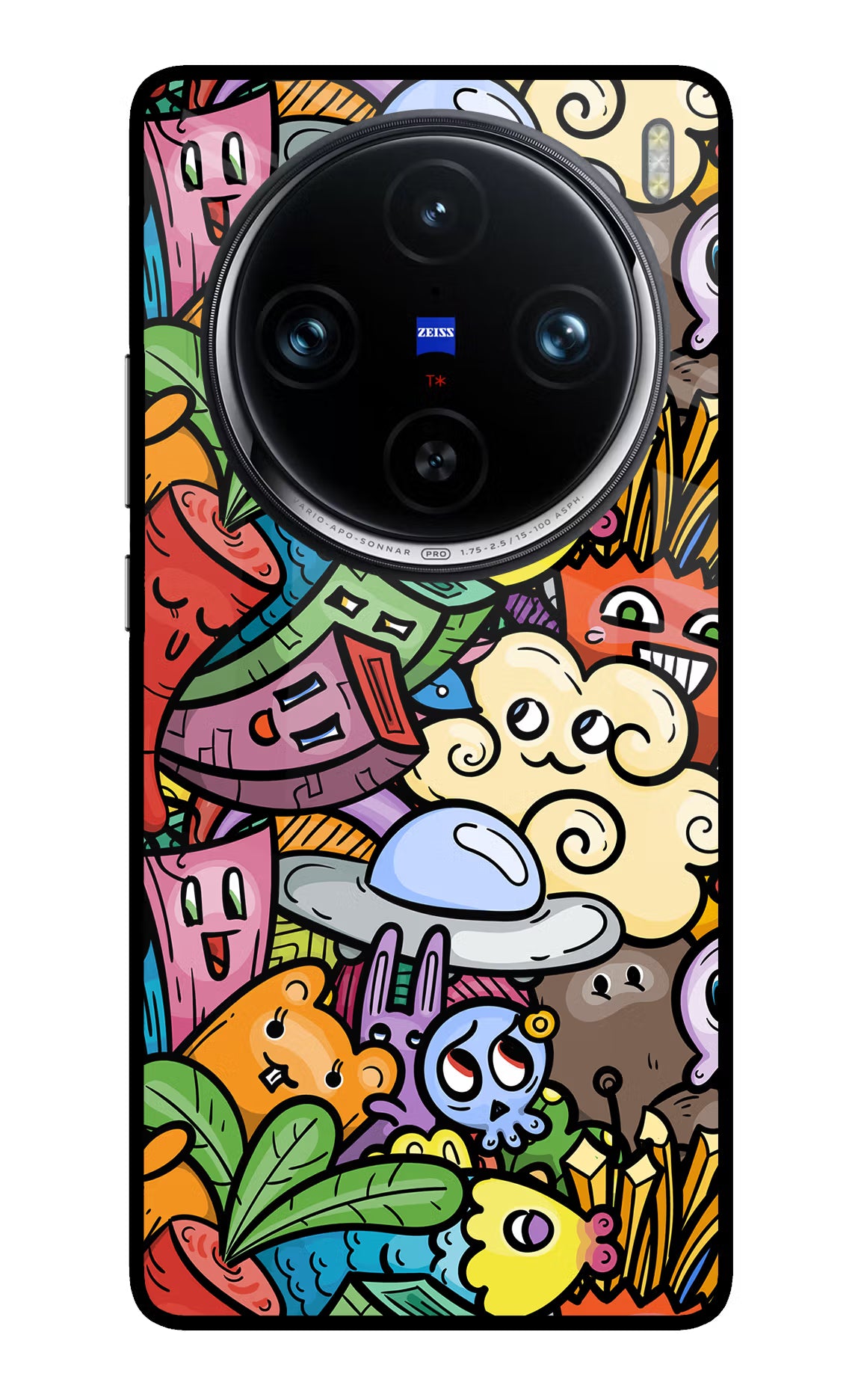 Veggie Doodle Vivo X100 Pro Glass Case Back Cover by Casekaro