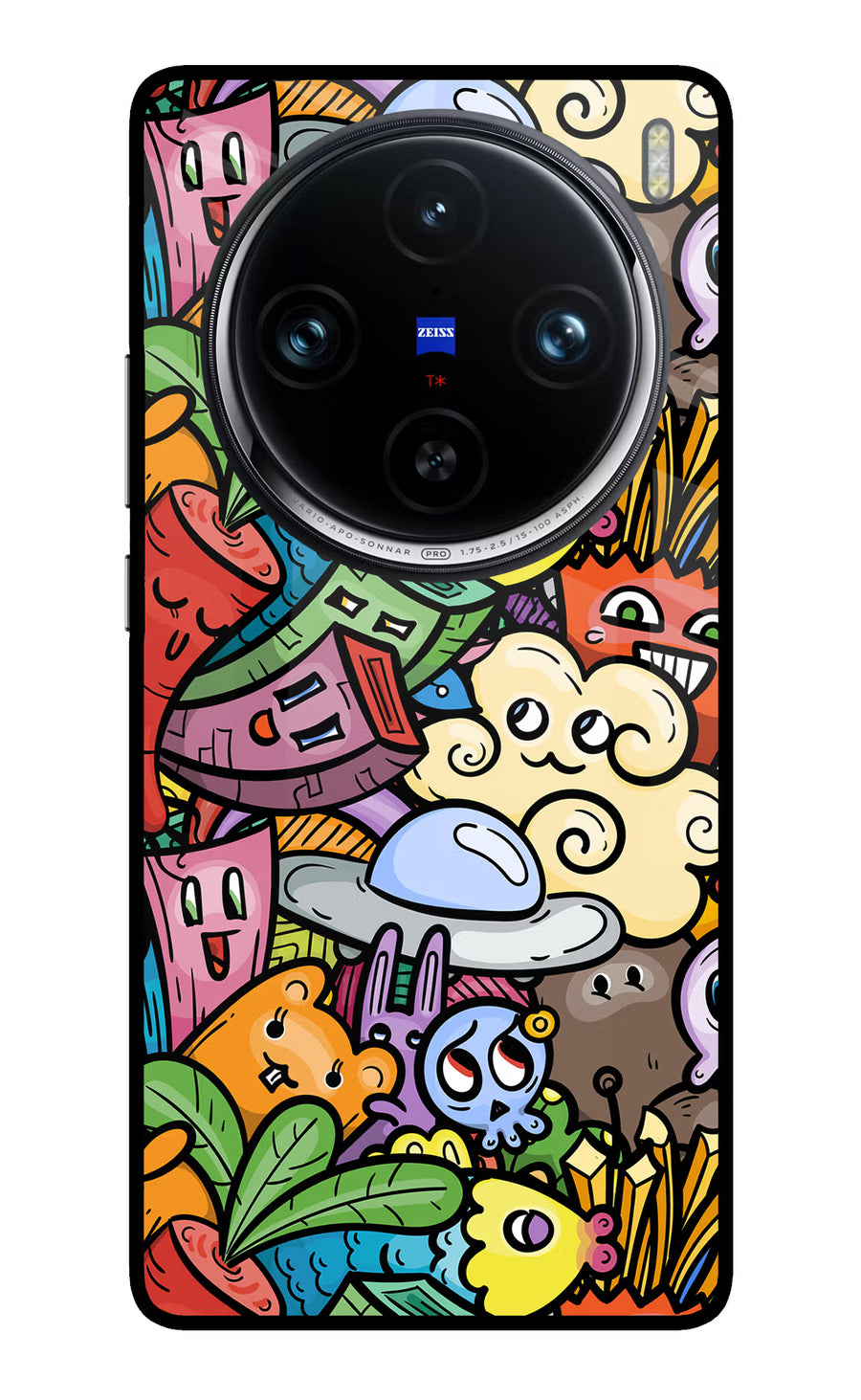 Veggie Doodle Vivo X100 Pro Back Cover, Glass case