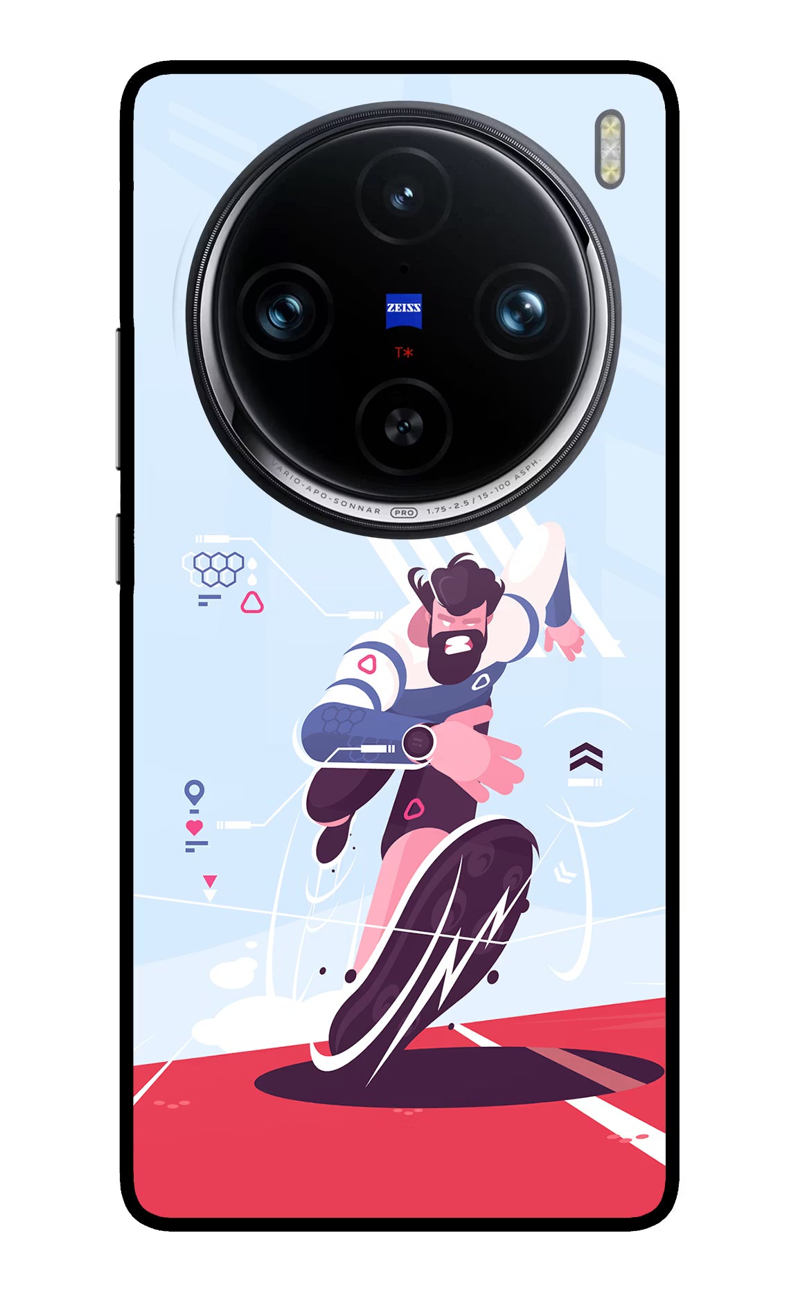 Run Pro Vivo X100 Pro Glass Case Back Cover by Casekaro