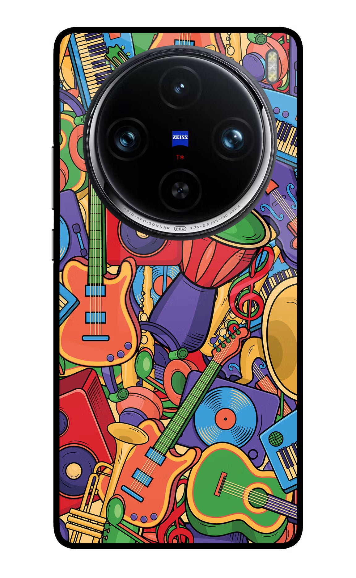 Music Instrument Doodle Vivo X100 Pro Glass Case Back Cover by Casekaro
