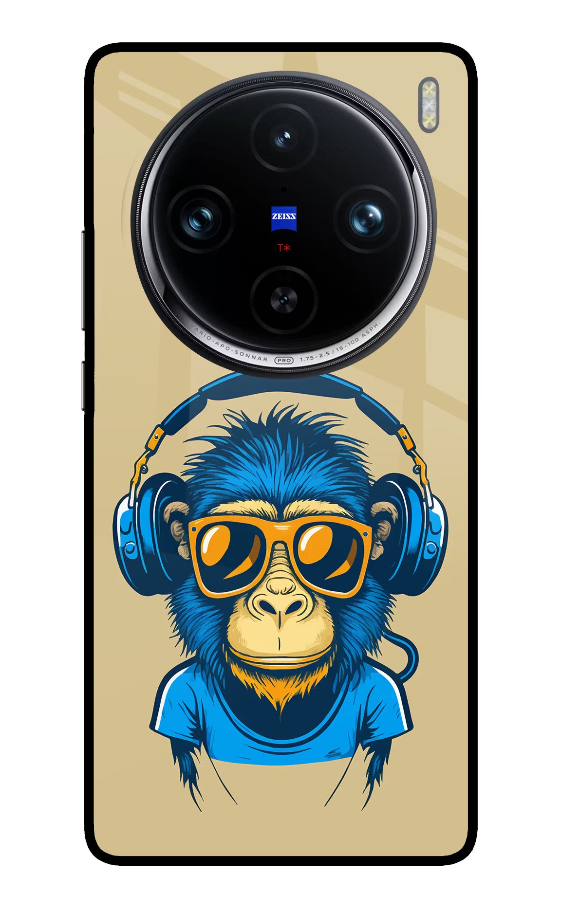 Monkey Headphone Vivo X100 Pro Glass Case Back Cover by Casekaro