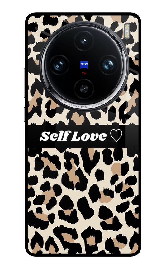 Leopard Print Self Love Vivo X100 Pro Glass Case