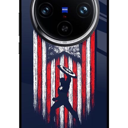 Captain America Marvel Art Vivo X100 Pro Glass Case