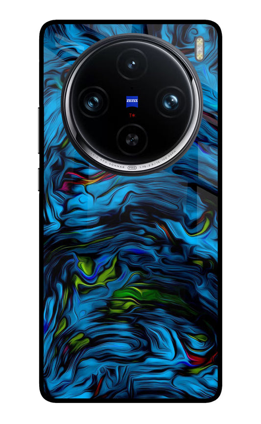 Dark Blue Abstract Vivo X100 Pro Glass Case