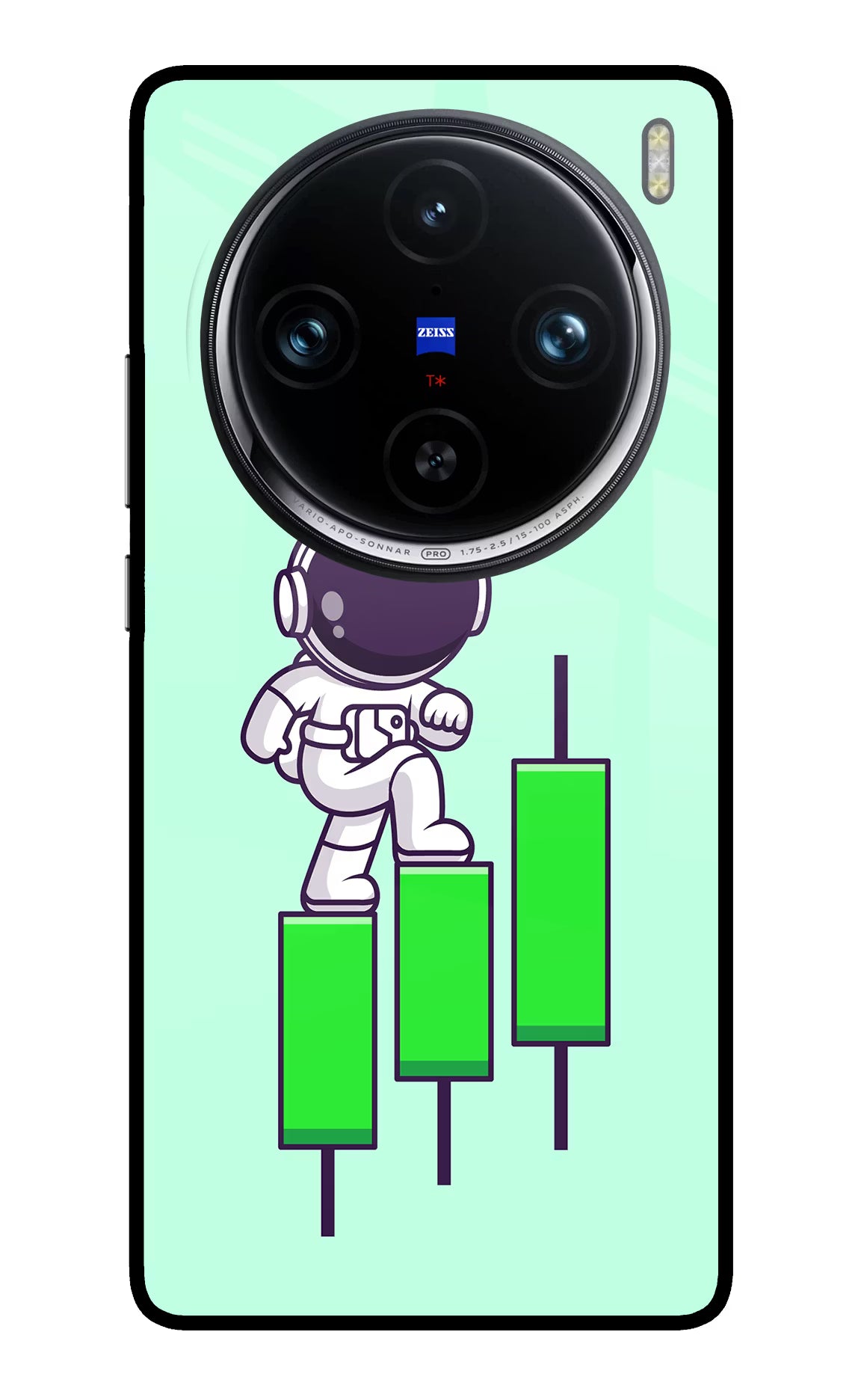 Astronaut Trader Vivo X100 Pro Glass Case Back Cover by Casekaro